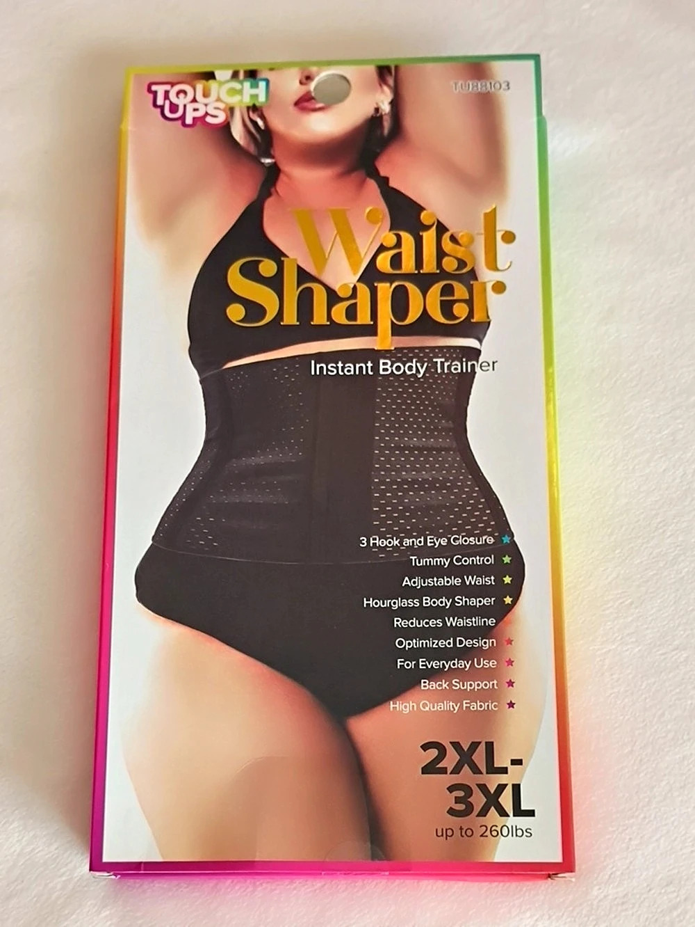 Touch Ups Waist Shaper Instant Body Trainer Black 2XL/3XL NWT